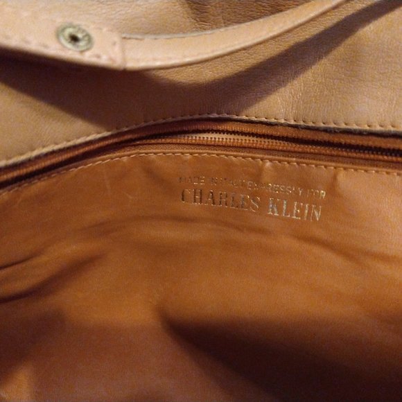 VINTAGE CHARLES KLEIN - MADE IN ITALY - BEIGE WITH BROWN ACCENTS - Picture 5 of 10